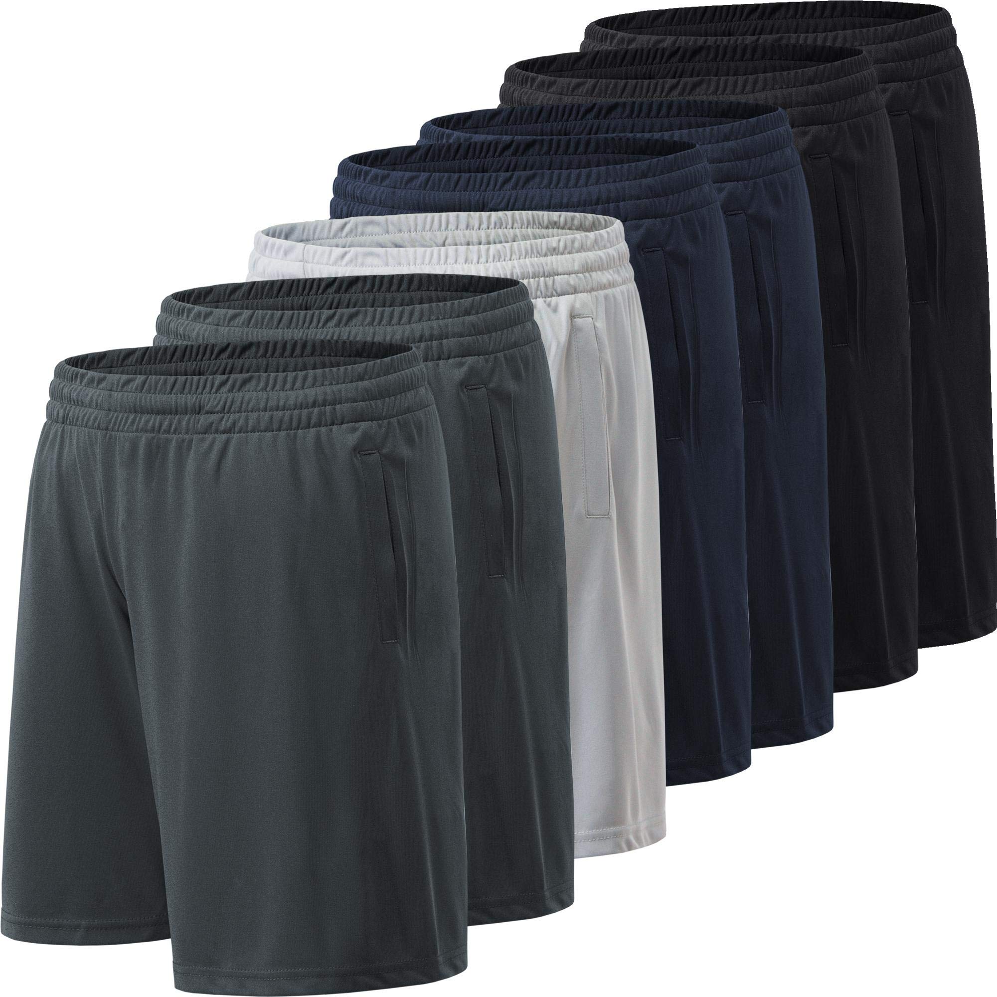 Men's Athletic Shorts with Pockets and Elastic Waistband Quick Dry Activewear Workout Shorts for Men